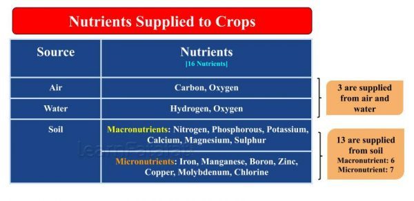 Nutrients supplied to Crops - CBSE Class 9 Science Chapter 15 Improvements in Food Resources